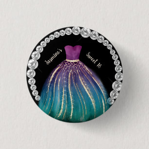 Bóton Redondo 2.54cm Garotas Doce 16 Vestidos de Ombre e Rinoestones