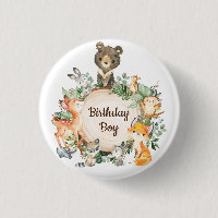 Garoto de Aniversário dos Animais da Floresta Verd