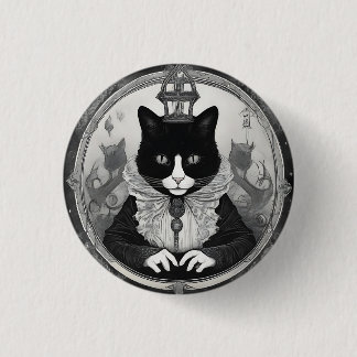 Bóton Redondo 2.54cm Gatinho de Gótico