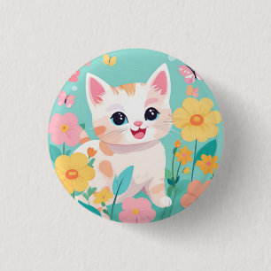 Bóton Redondo 2.54cm Gatinho Gato