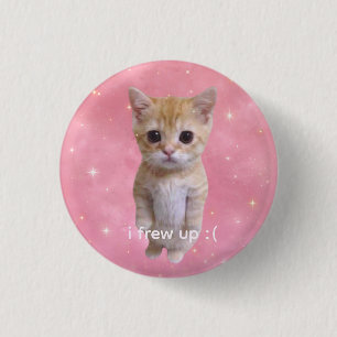 Bóton Redondo 2.54cm gatinho meme fofo engraçado "eu fiz xixi" broche
