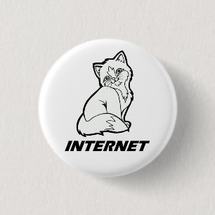 Bóton Redondo 2.54cm Gato do Internet