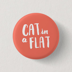 Bóton Redondo 2.54cm Gato em um plano
