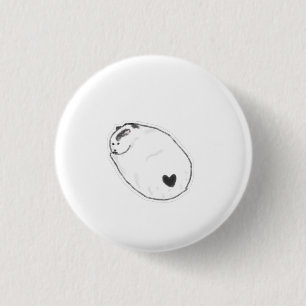 Bóton Redondo 2.54cm Gato Mochi Fofo Com Arte Desenhada À Mão De Mancha