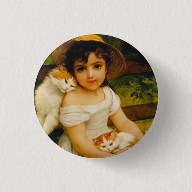 Bóton Redondo 2.54cm Gatos Art Déco (Frente)