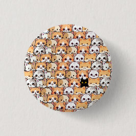 Bóton Redondo 2.54cm Gatos brancos, gatinhos laranja, animais de estima