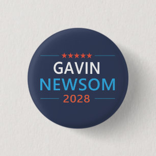 Bóton Redondo 2.54cm Gavin Newsom 2028 Para Presidente