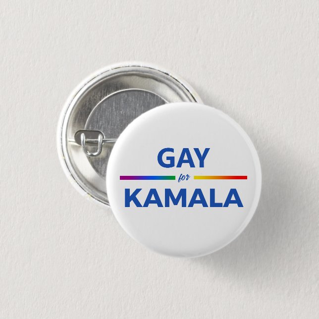 Bóton Redondo 2.54cm Gay para Kamala Harris (Frente & Verso)