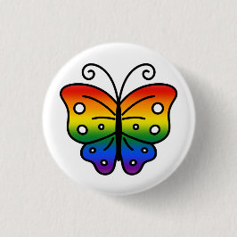 Bóton Redondo 2.54cm Gay Pride Butterfly Pin Badge
