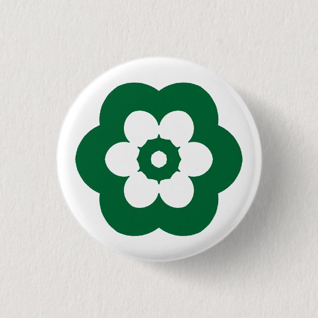 Bóton Redondo 2.54cm Geométrico 290514 (3) - Forest Green on White (Frente)
