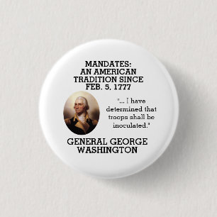 Bóton Redondo 2.54cm George Washington Mandates Desde 1777