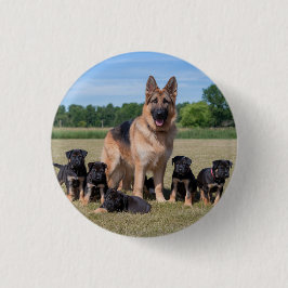 Bóton Redondo 2.54cm German shepherd personalizável com uppies adaptáve