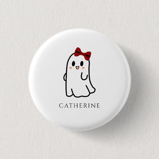 Bóton Redondo 2.54cm Ghost Girly Ghost do Arco Vermelho Bonito (Frente)