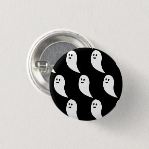 Bóton Redondo 2.54cm Ghost Halloween - padrão branco preto