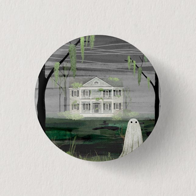 Bóton Redondo 2.54cm Ghost House (Frente)