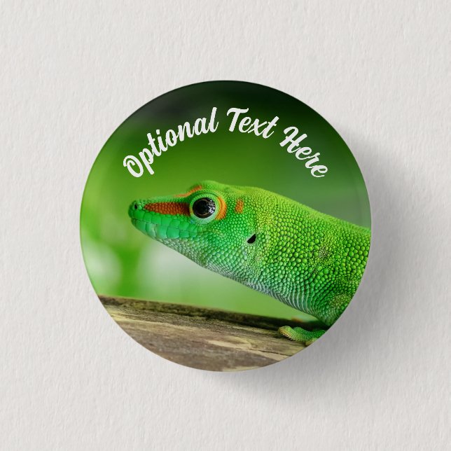Bóton Redondo 2.54cm Giant Green Day Gecko - Phelsuma grandis (Frente)