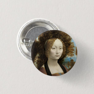 Bóton Redondo 2.54cm Ginevra de' Benci Leonardo da Vinci