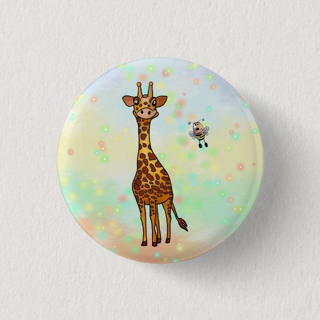 Bóton Redondo 2.54cm Girafa (Frente)