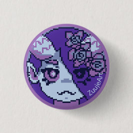 Bóton Redondo 2.54cm Girl, anime, pixelart