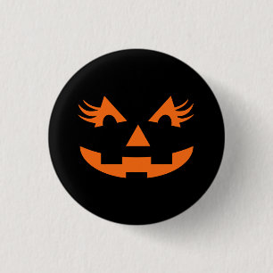 Bóton Redondo 2.54cm Girly Jack O Lantern Halloween