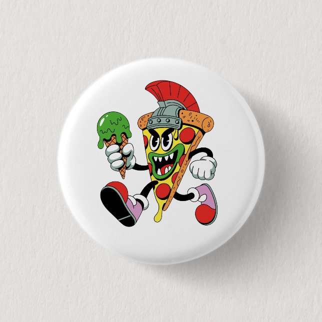 Bóton Redondo 2.54cm Gladiator Pizza Slice Brainrot (Frente)