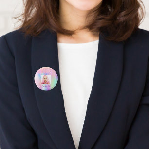 Bóton Redondo 2.54cm Glitter roxo rosa pega pílula pílula nome de etiqu