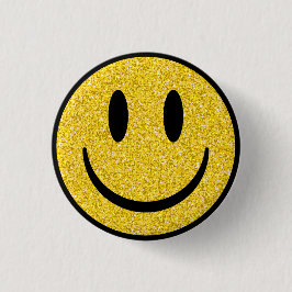 Bóton Redondo 2.54cm Glitter Smile Face