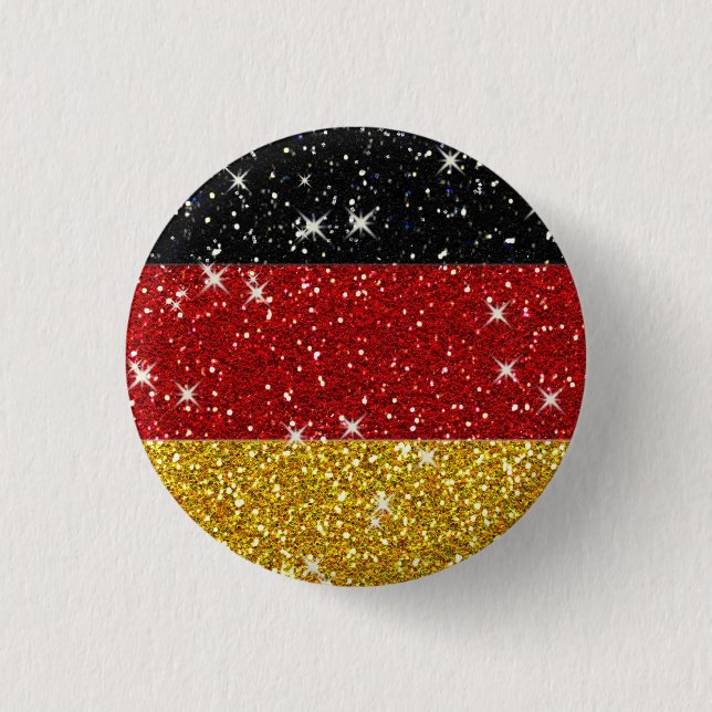 Bóton Redondo 2.54cm Glitters Germany Flag com Sparkles (Frente)