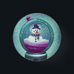 Bóton Redondo 2.54cm Globo de Neve Pintada com Teal Roxo<br><div class="desc">Globe Pintado com Teal Roxo Personalize com seu próprio texto personalizado ou reprojete completamente do zero substituindo nossa imagem por sua!</div>