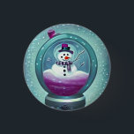 Bóton Redondo 2.54cm Globo de Neve Pintada com Teal Roxo<br><div class="desc">Globe Pintado com Teal Roxo Personalize com seu próprio texto personalizado ou reprojete completamente do zero substituindo nossa imagem por sua!</div>