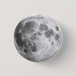 Bóton Redondo 2.54cm Globo lunar do planeta da Lua cheia