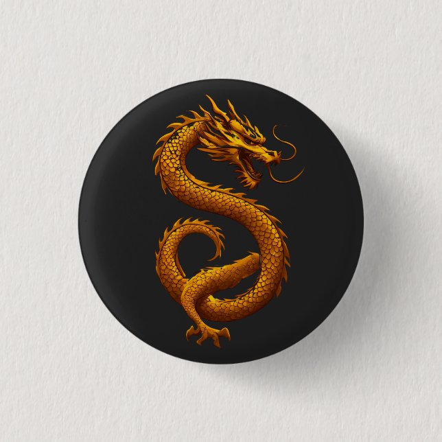 Bóton Redondo 2.54cm Golden Dragon (Frente)