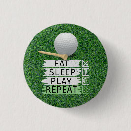 Bóton Redondo 2.54cm Golf Coma Dormir Repita com relva verde