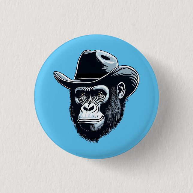 Bóton Redondo 2.54cm Gorilla Cowboy (Frente)