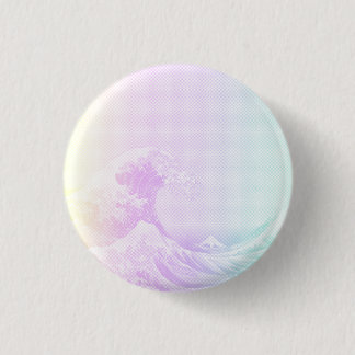 Bóton Redondo 2.54cm Grande Vaporwave fora do crachá de Kanagawa