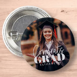 Bóton Redondo 2.54cm Gratos Formando Foto Personalizada de Script Simpl<br><div class="desc">Este design simples e moderno é composto por tipografia de serifa e adiciona uma foto personalizada.</div>