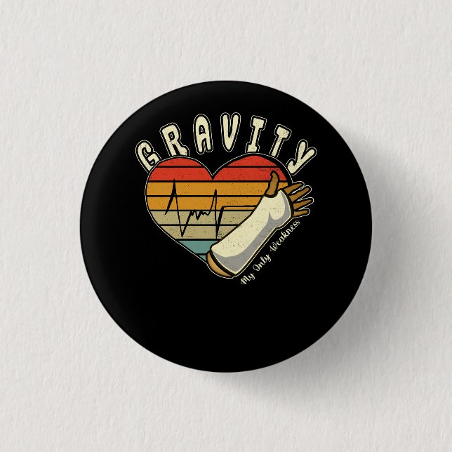 Bóton Redondo 2.54cm Gravidade de Braço Quebrado Meu Único Pulso De Mão (Frente)