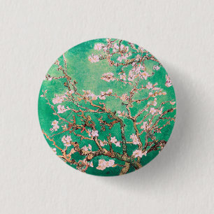 Bóton Redondo 2.54cm Green Van Gogh Almond Blossoms