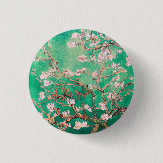 Bóton Redondo 2.54cm Green Van Gogh Almond Blossoms