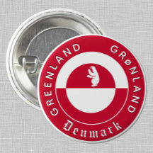 Greenland Button, Patriotic, Greenland Flag