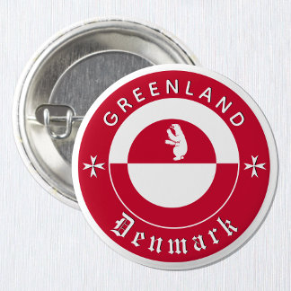 Bóton Redondo 2.54cm Greenland Button, Polar Bear, Greenland Flag