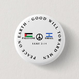 Bóton Redondo 2.54cm Guerra Israel - Palestina Lucas 2:14 PAZ