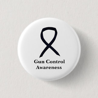 Bóton Redondo 2.54cm Gun Control Awareness Black Ribbon Button Pin