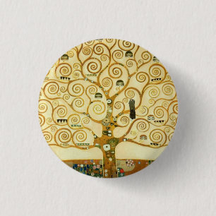 Bóton Redondo 2.54cm Gustav Klimt A Árvore Da Vida Vintage Art Nouveau
