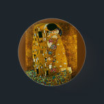 Bóton Redondo 2.54cm Gustav Klimt O Beijo<br><div class="desc">Gustav Klimt Botão Beijo Professor de Arte</div>