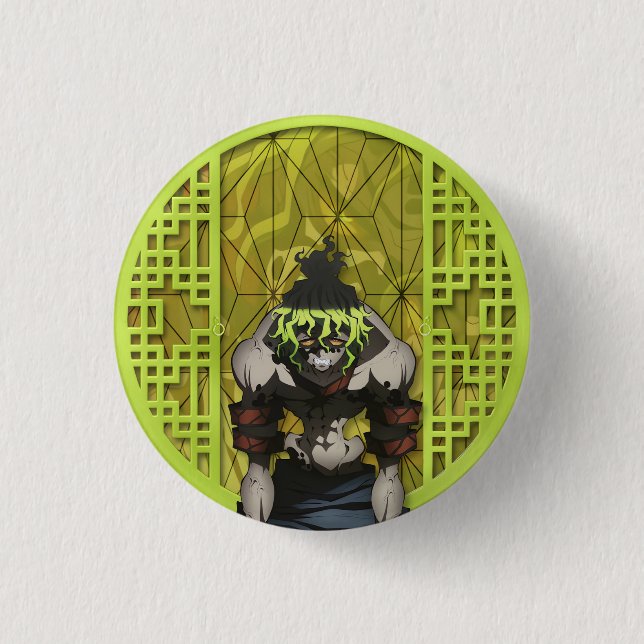 Bóton Redondo 2.54cm Gyutaro Upper Moon 6 (Frente)