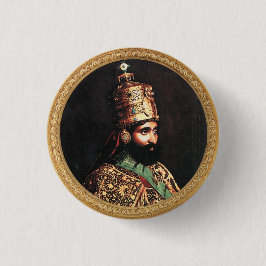 Bóton Redondo 2.54cm Haile Selassie I Jah Rastafari Reggae Rasta Button