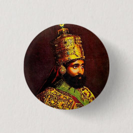 Bóton Redondo 2.54cm Haile Selassie império of Ethiopia Rastafari