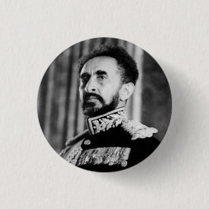 Bóton Redondo 2.54cm Haile Selassie Rastafari Button - Jah Messiah -