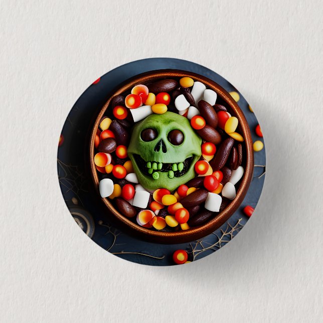 Bóton Redondo 2.54cm Halloween Creepy Candy Bowl (Frente)